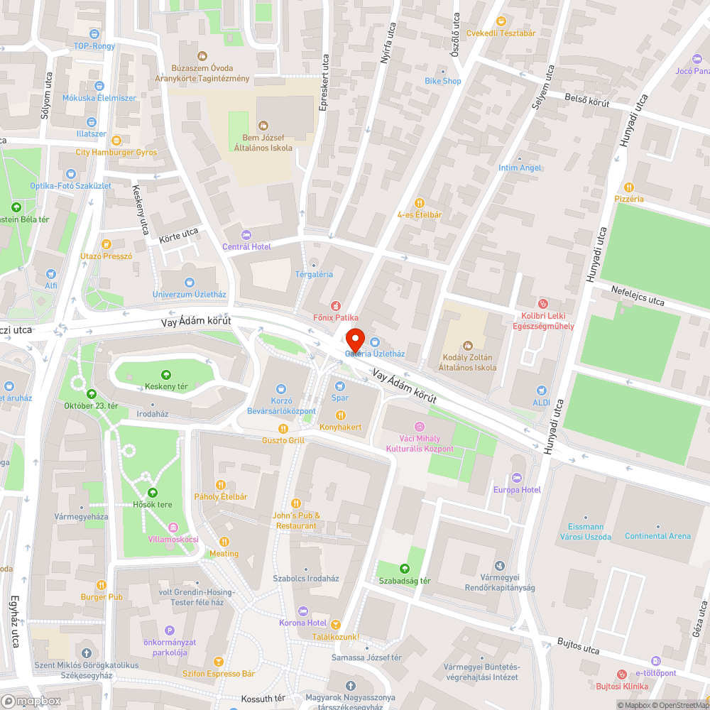 Túl rövid ideig tartó zöld a zebránál bejelentés helye