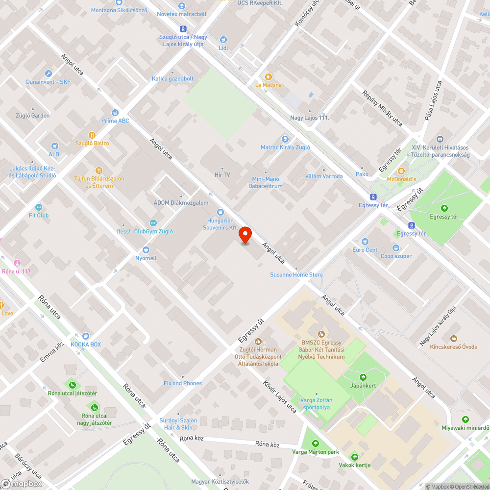 Óriás kátyú az Angol utcában bejelentés helye