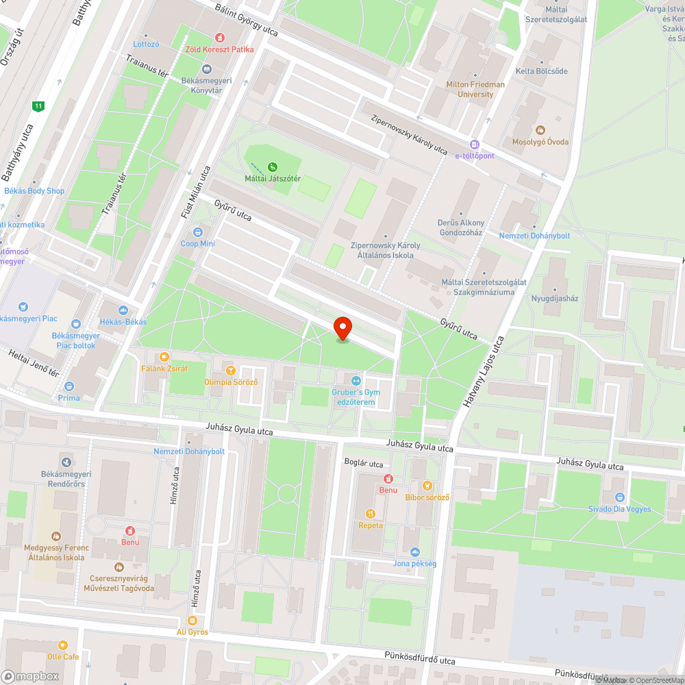 Kidőlt fa bejelentés helye