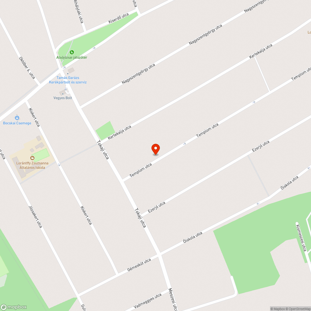 Kátyúk a templom utcán bejelentés helye