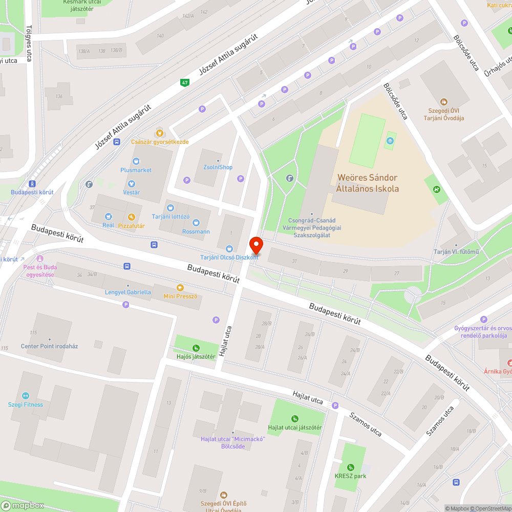 Bokatörő járda bejelentés helye