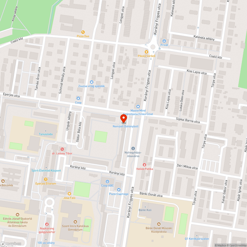 Korányi Frigyes utca 60-74 útszakasz lassítását szeretnénk fekvőrendőrrel bejelentés helye