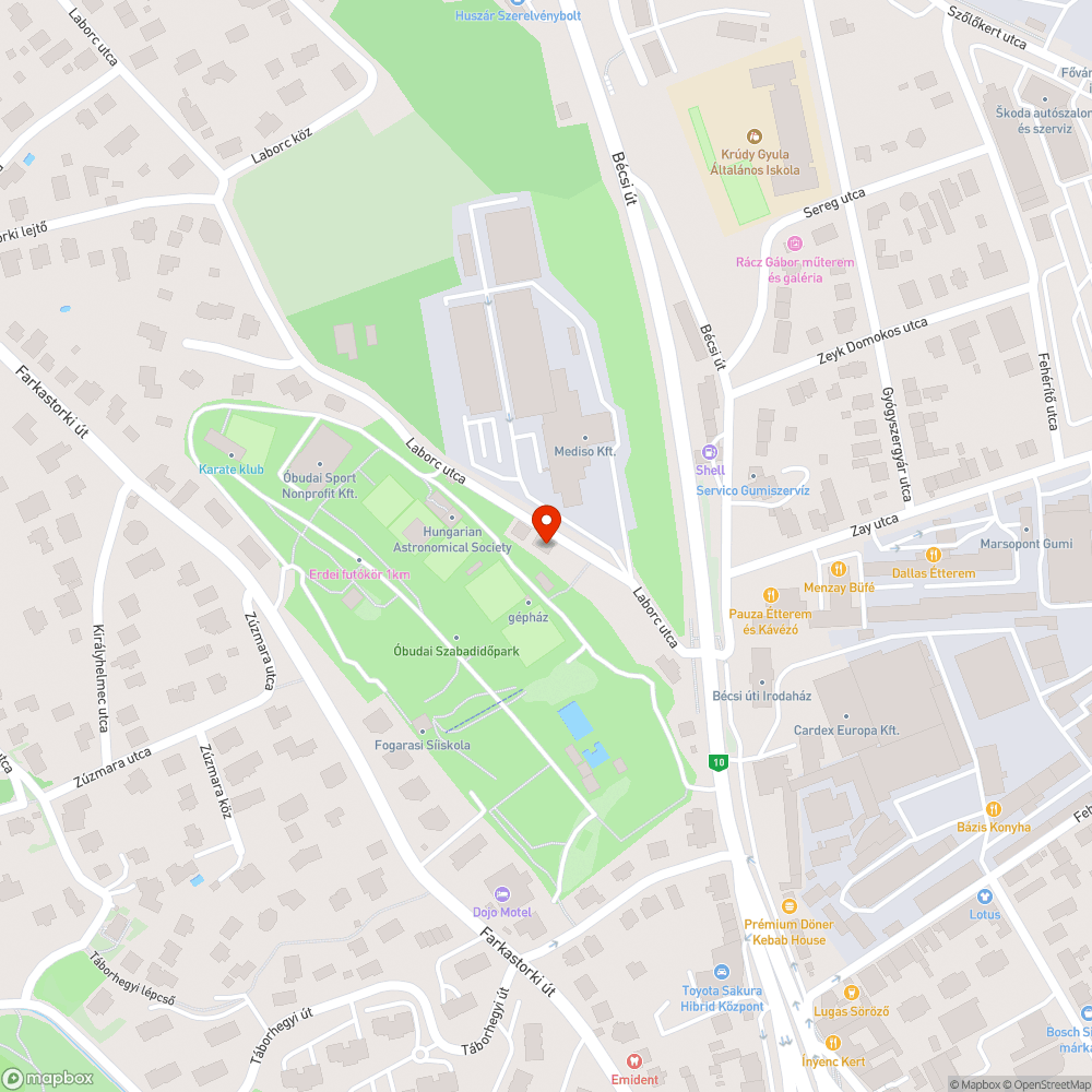 Mély kátyú bejelentés helye