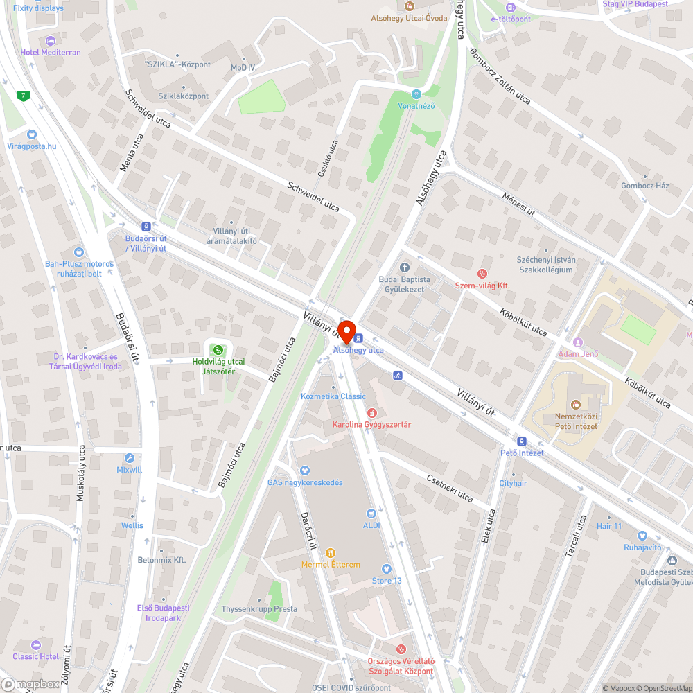 Lámpa a Karolina-Villányi sarkán bejelentés helye