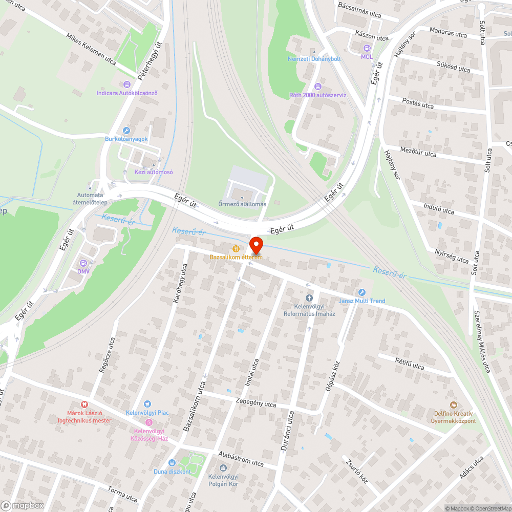 Kátyúk a Gépész utcában bejelentés helye