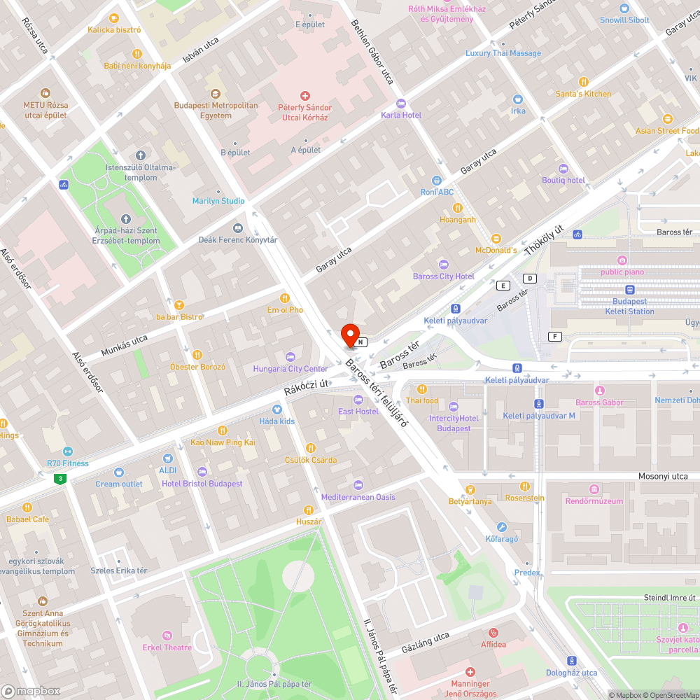 Kátyú a Baross téri felüljárón bejelentés helye