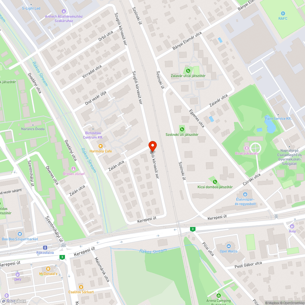 Úthiba sorozat bejelentés helye