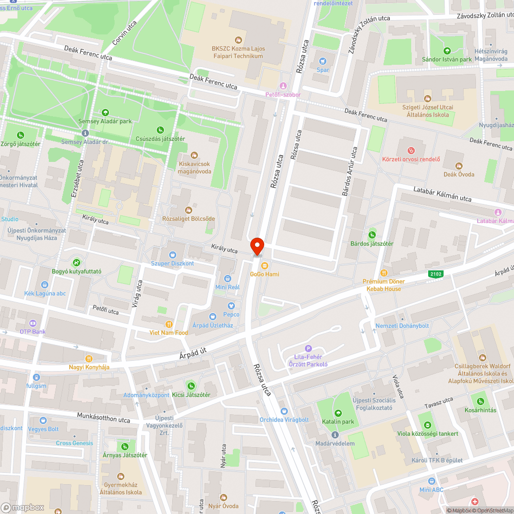 Közlekedési jelzőlámpa bejelentés helye