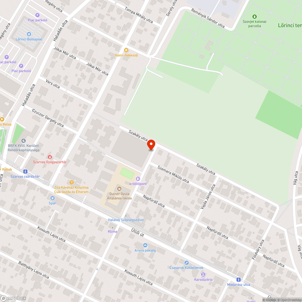 Elhagyott jármű bejelentés helye