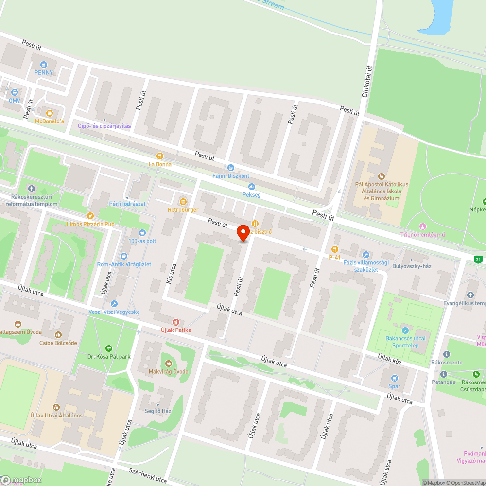 Fülke üveg. bejelentés helye