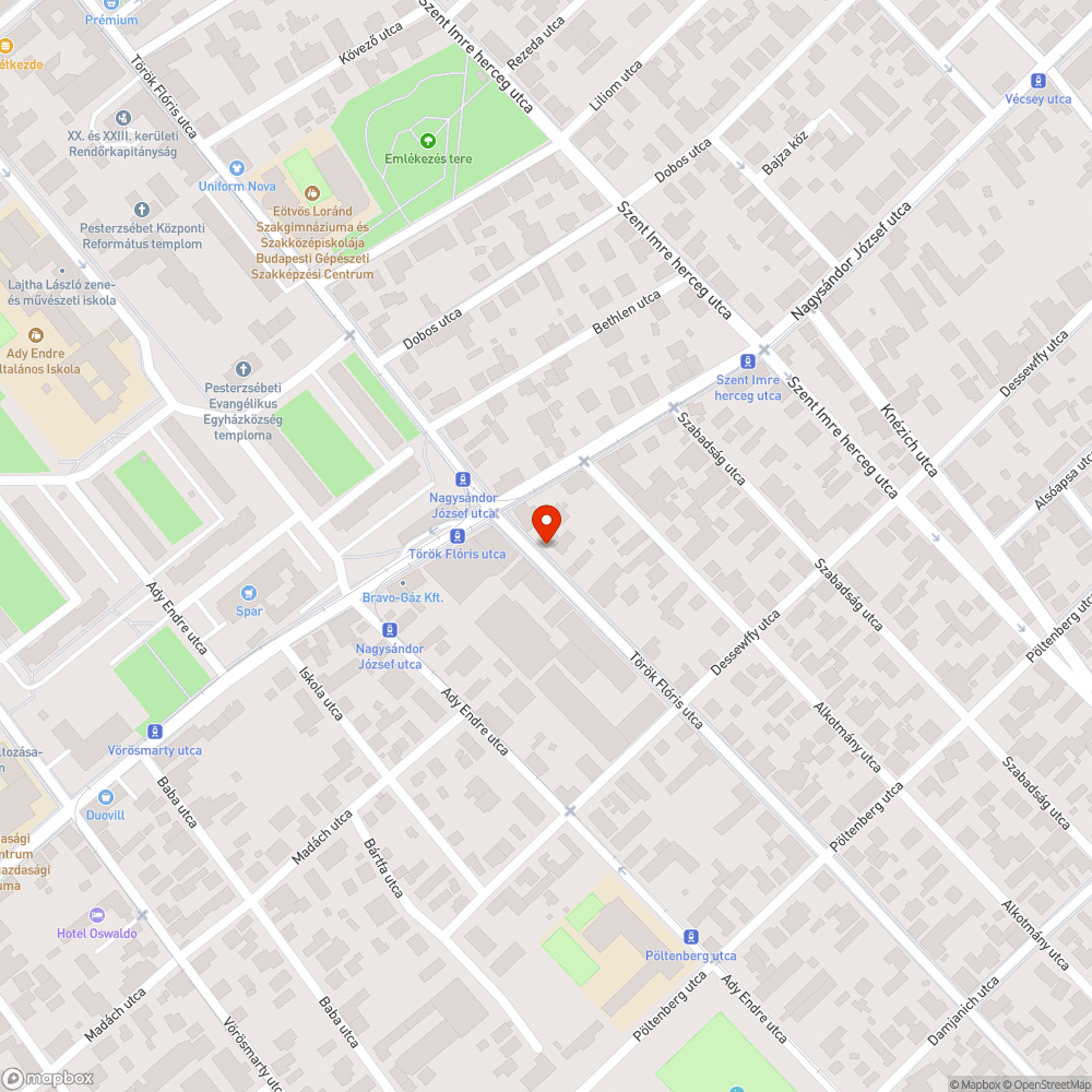 Kiszáradt fa bejelentés helye