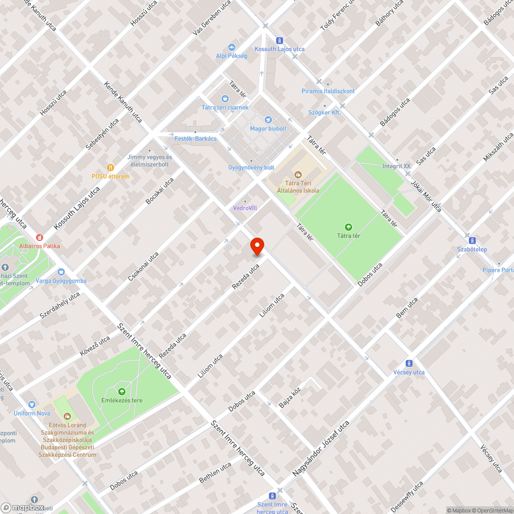 Kátyúk bejelentés helye