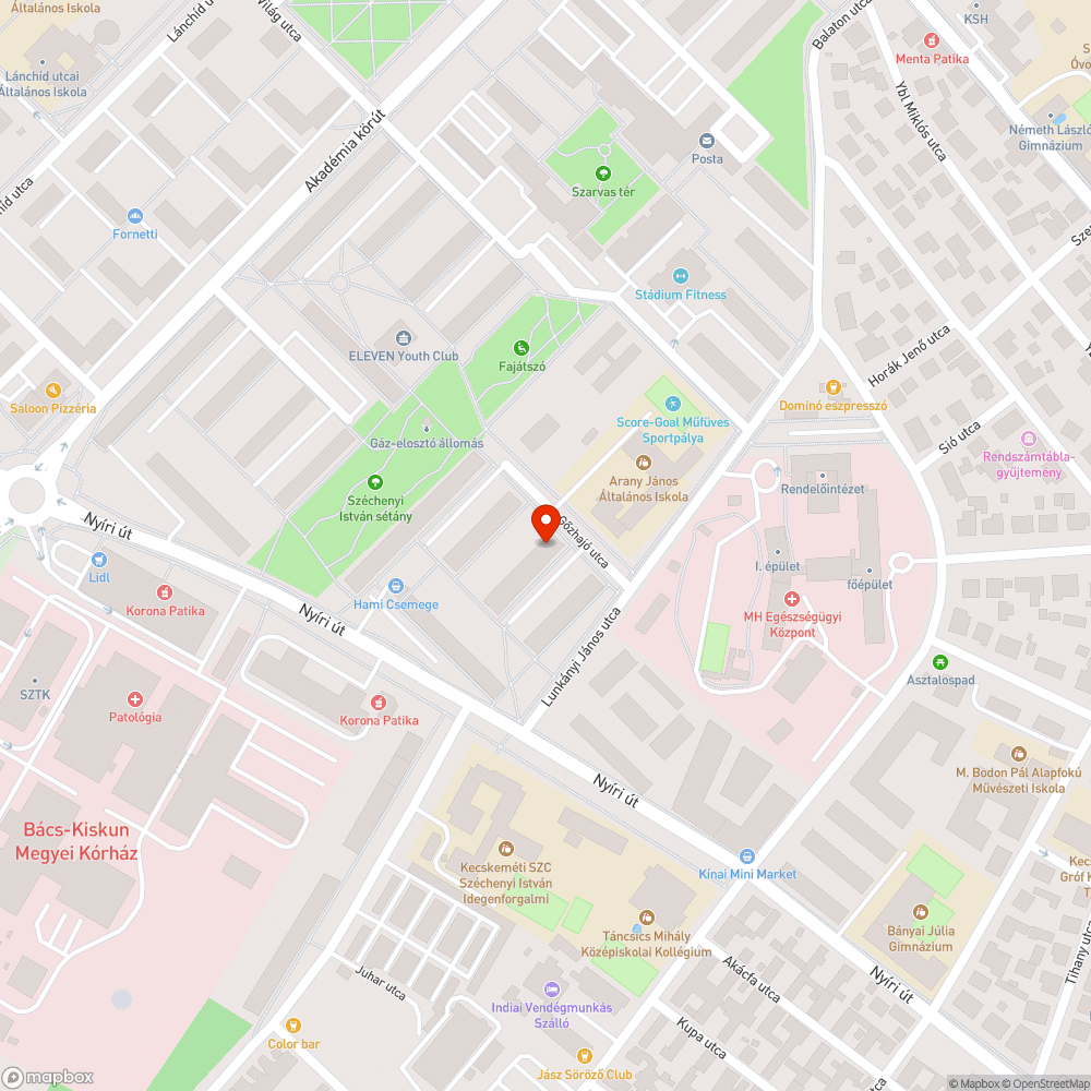 Kátyús parkoló bejelentés helye