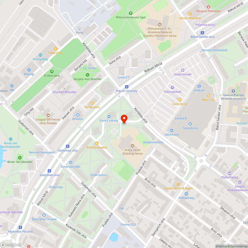 Kátyúk bejelentés helye