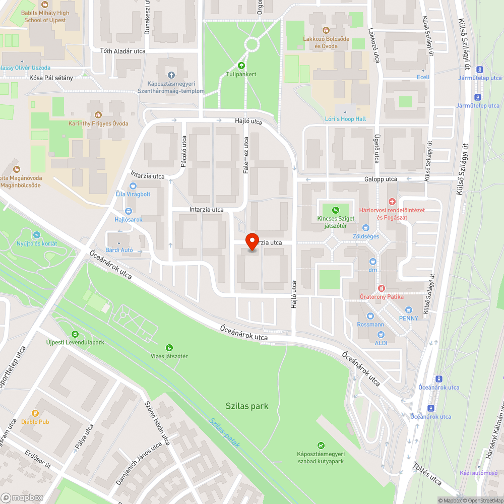 Elárasztott járda bejelentés helye