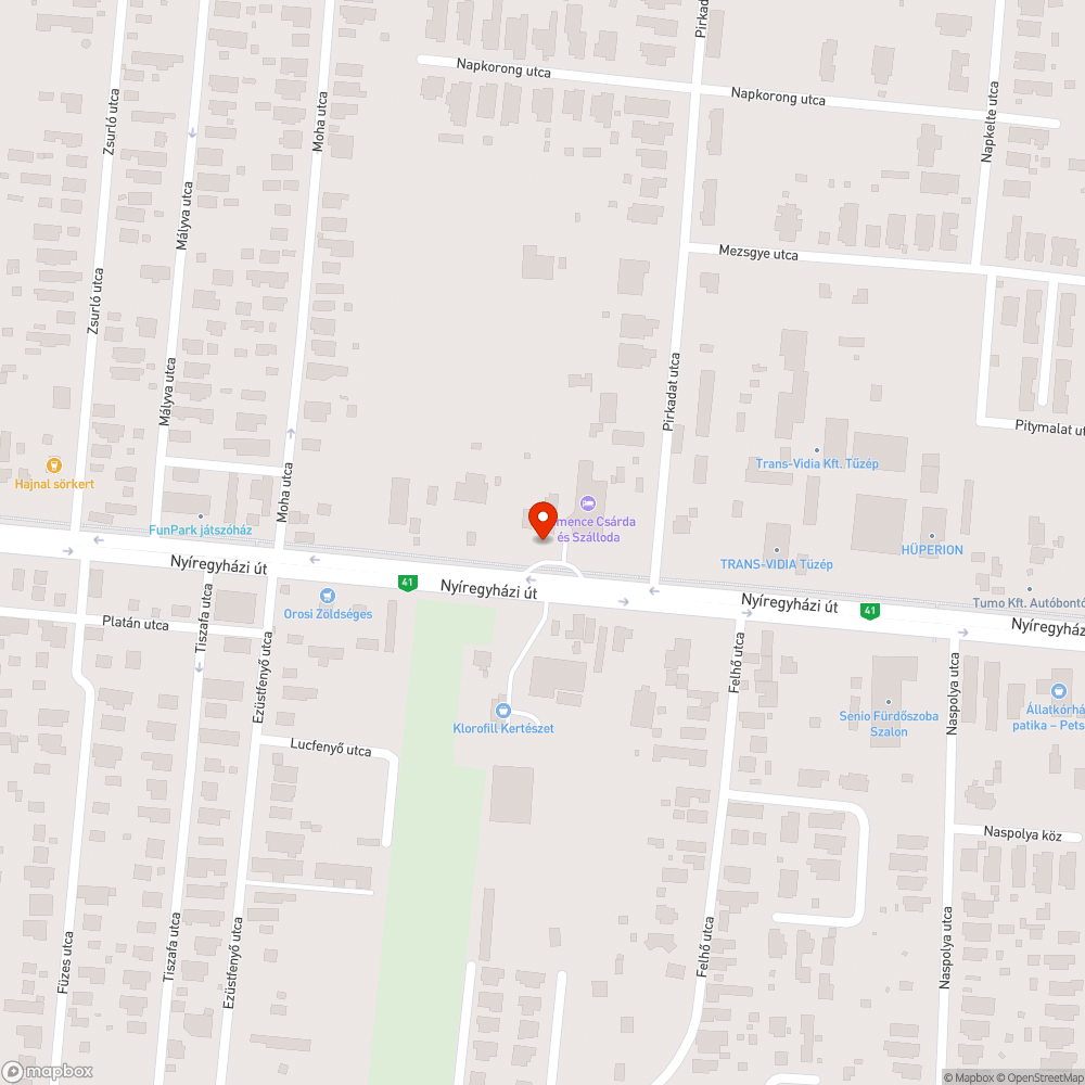 Nagy, mély kátyú bejelentés helye