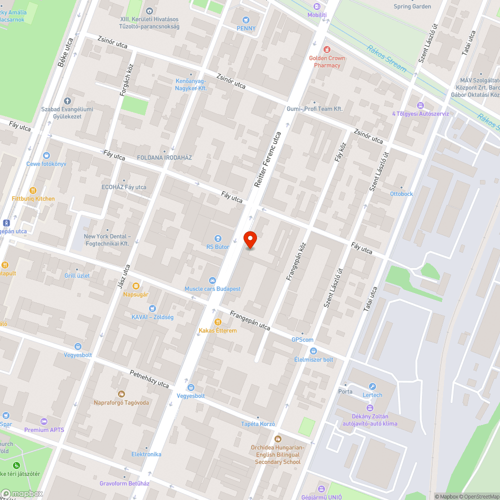 Reitter Ferenc utca sávelválasztó sövény bejelentés helye