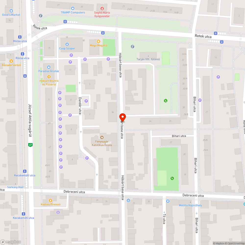 Leszakadt faág bejelentés helye