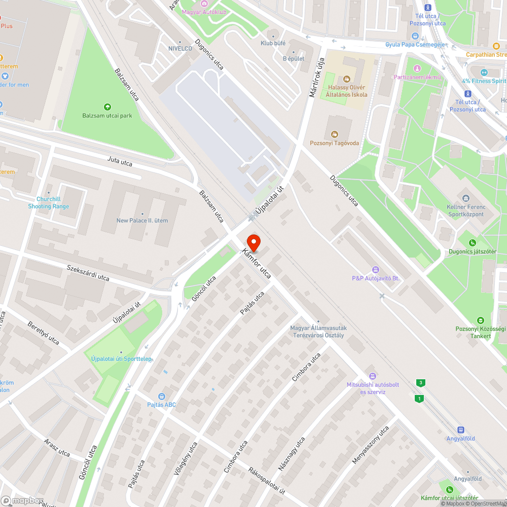 Kiszáradt fa bejelentés helye