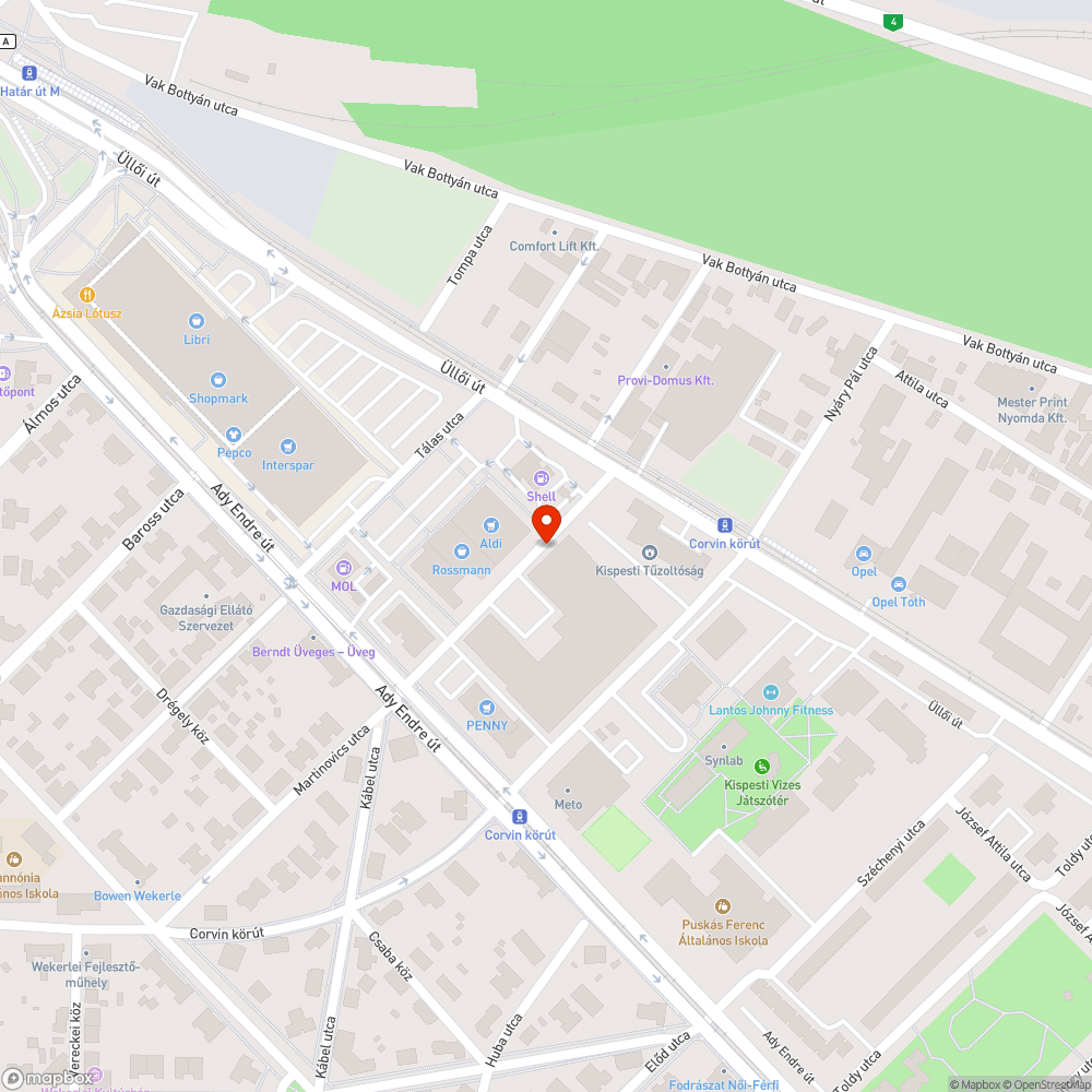 Túlburjánzott akácfa bejelentés helye