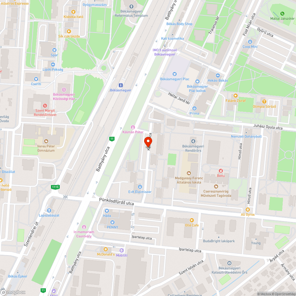 Elhagyott jármű bejelentés helye