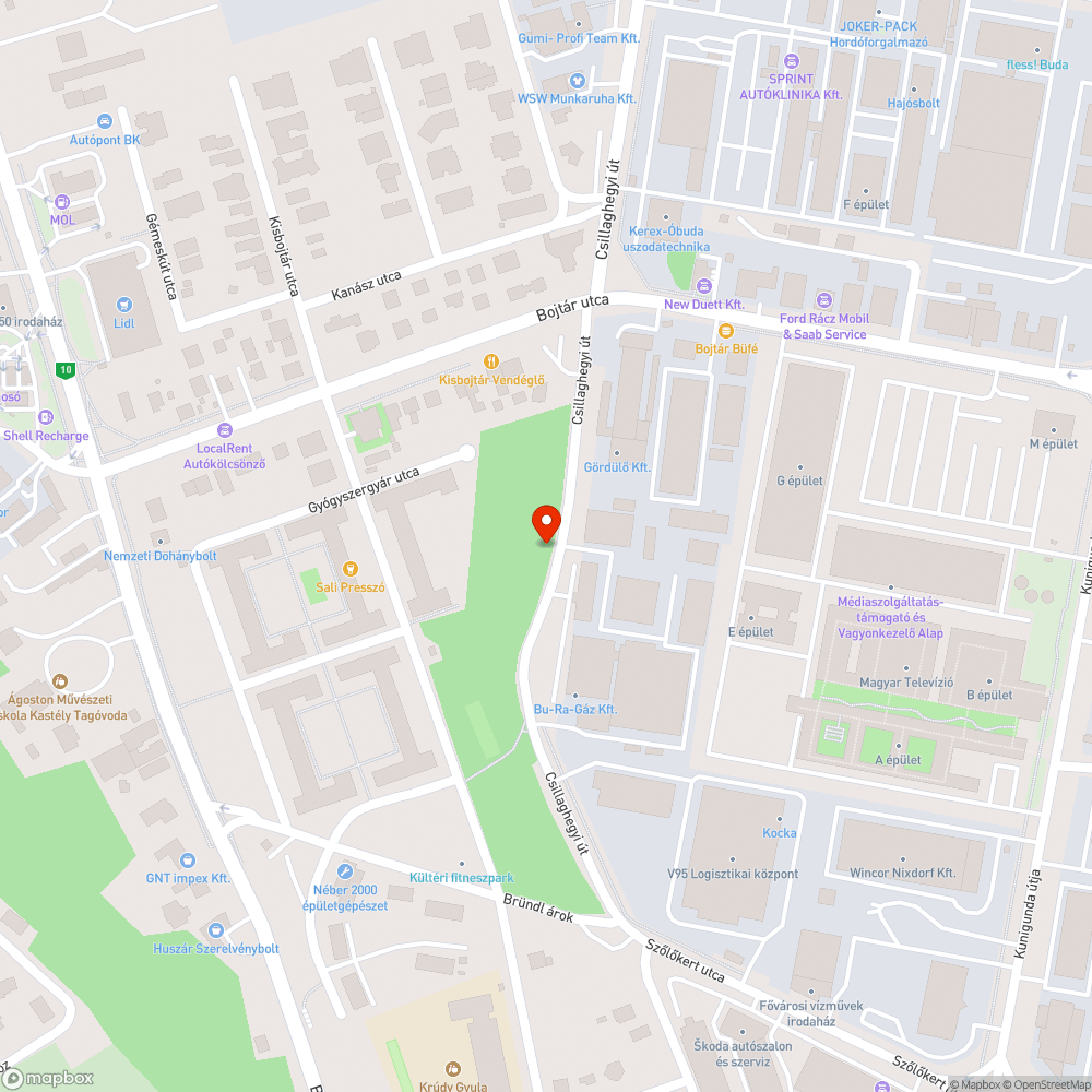 Több otthagyott auto bejelentés helye