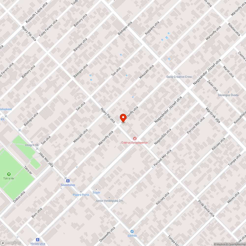 Kiszáradt fatörzs bejelentés helye