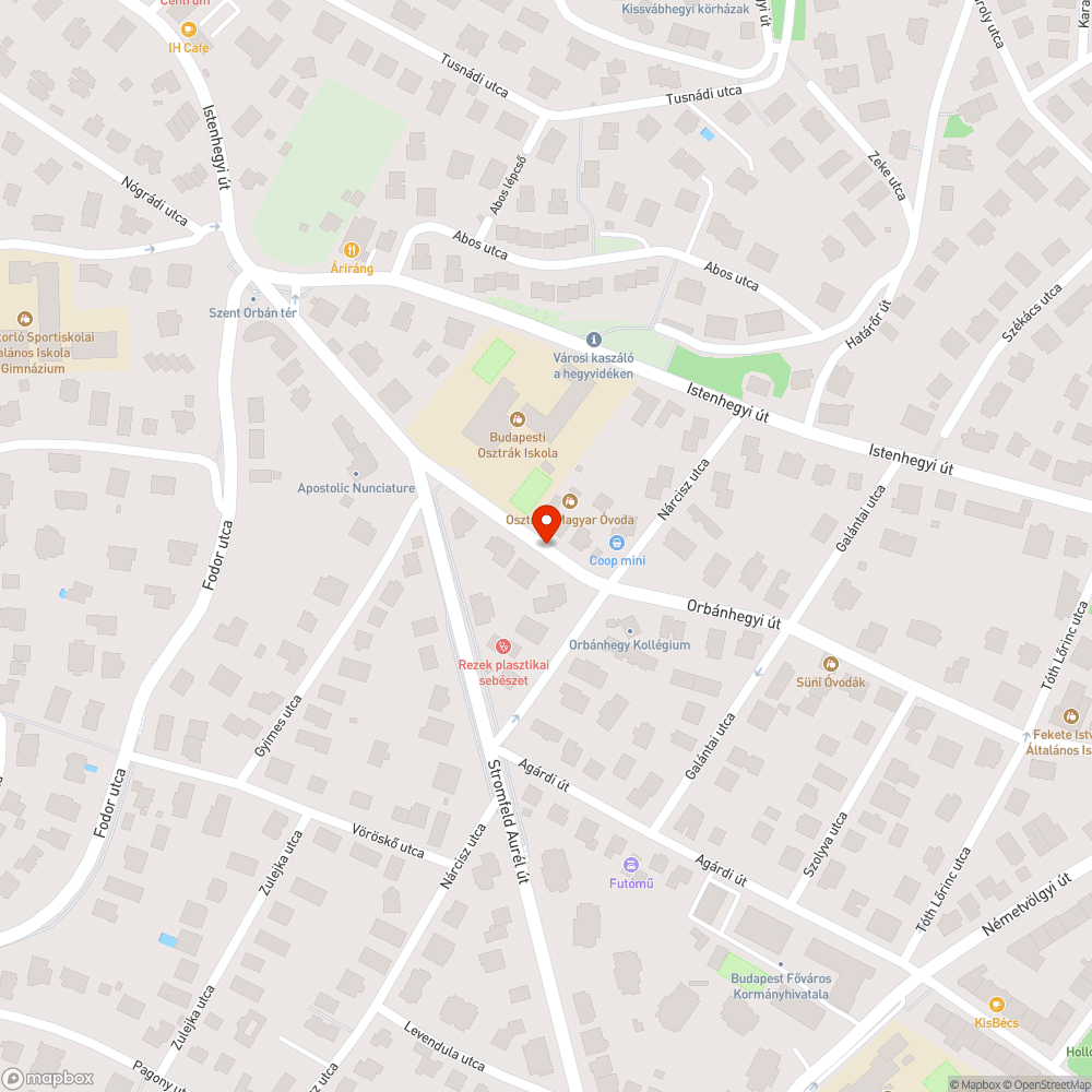 Forgalom lassító Orbánhegyi út - Nárcisz táján bejelentés helye