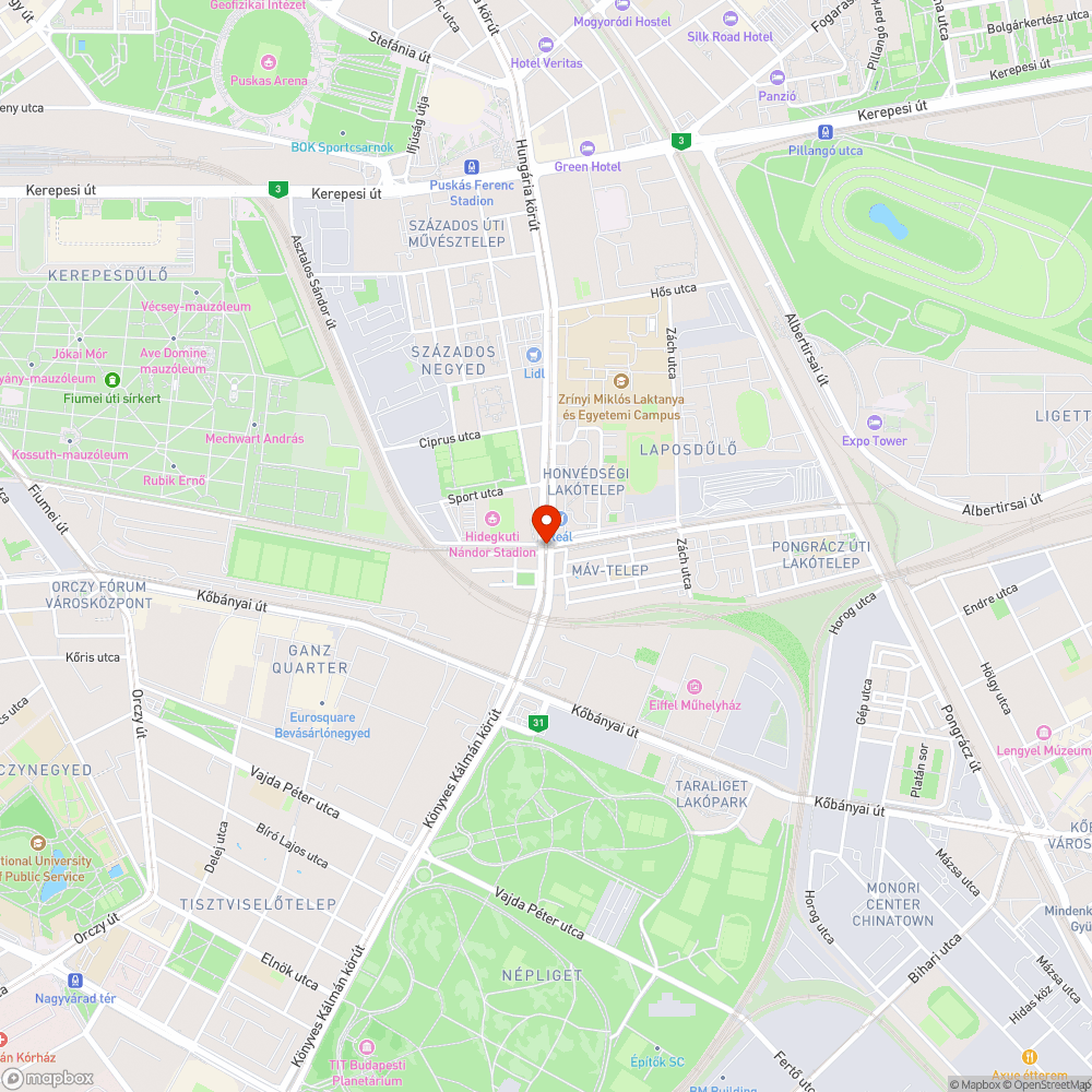 Elhagyott jármű bejelentés helye