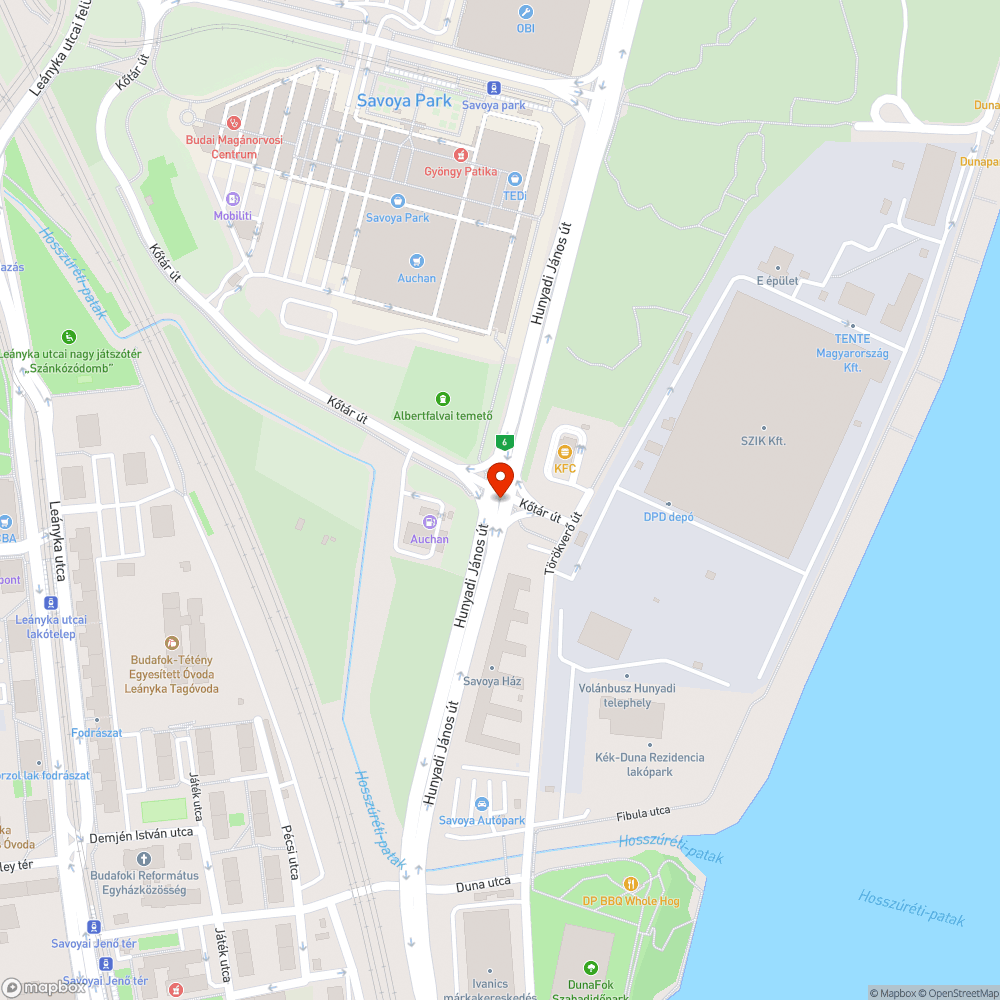 Gazdátlan gyalogos sziget bejelentés helye