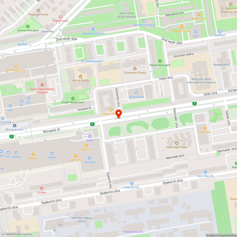 Sérült keret és fedlap bejelentés helye