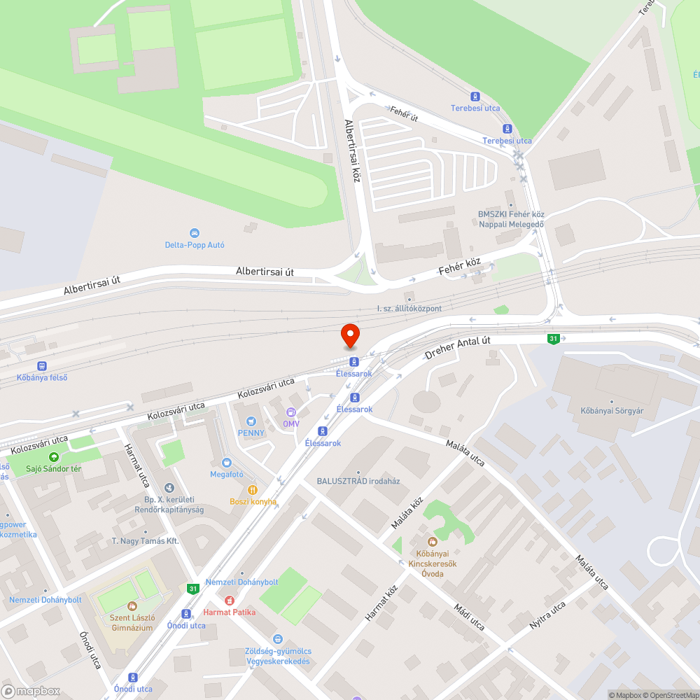 Egy nagyon igénytelen villamosmegálló bejelentés helye