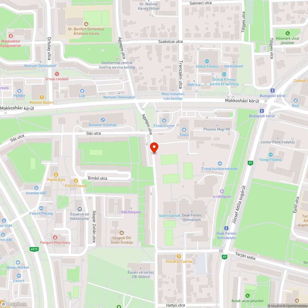 Ragaszkodó akácfa bejelentés helye