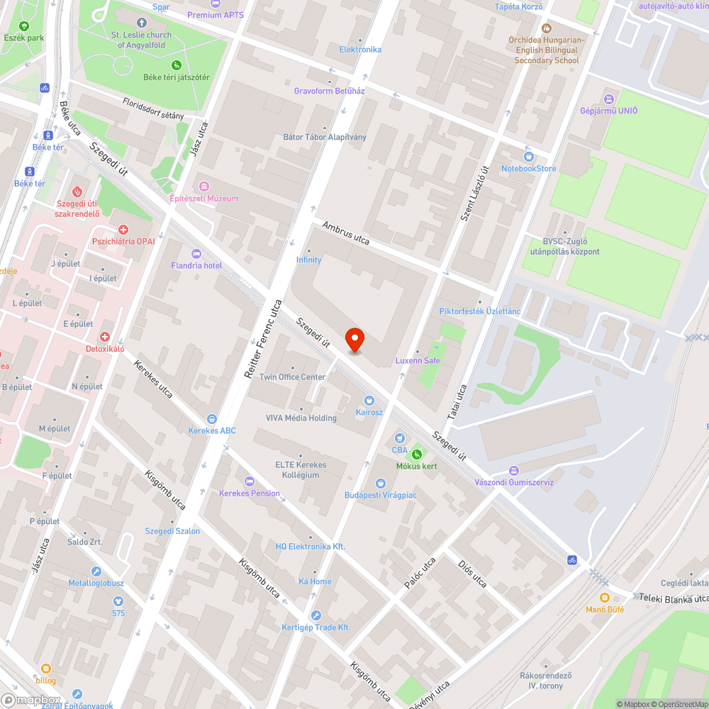 Szegedi úti kerékpárút szemetes, gazos bejelentés helye