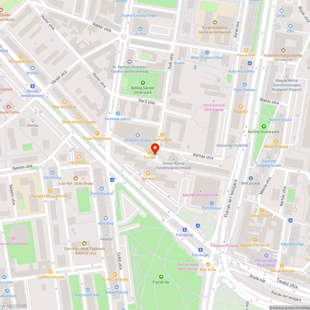 Bekapcsolva maradt közvilágítás a Flórián tér környékén bejelentés helye