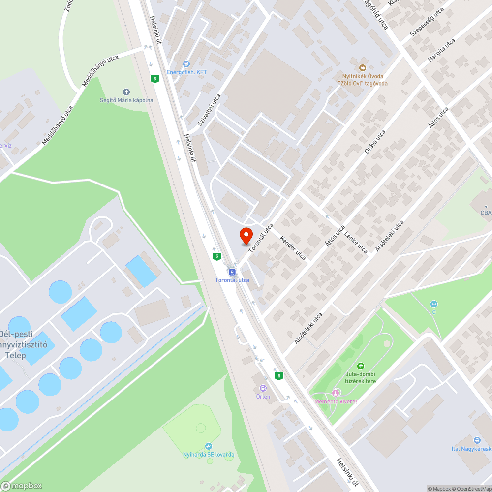 Kidöntött tábla Torontál utca bejelentés helye