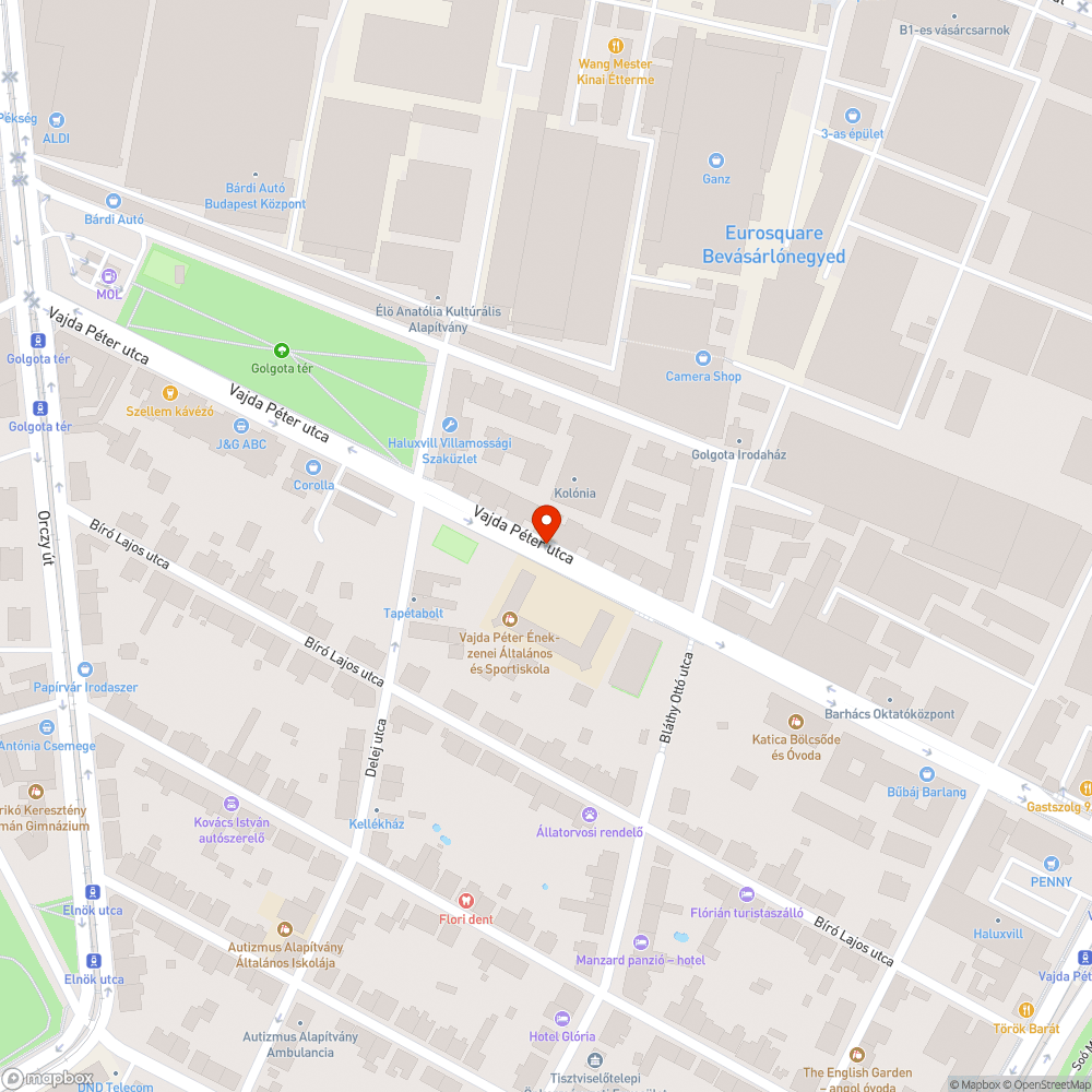 Vajda Péter utcai szabálytalan parkolás bejelentés helye