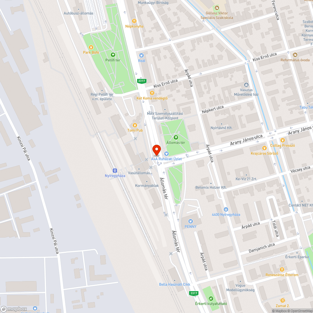 Kátyús zebra bejelentés helye