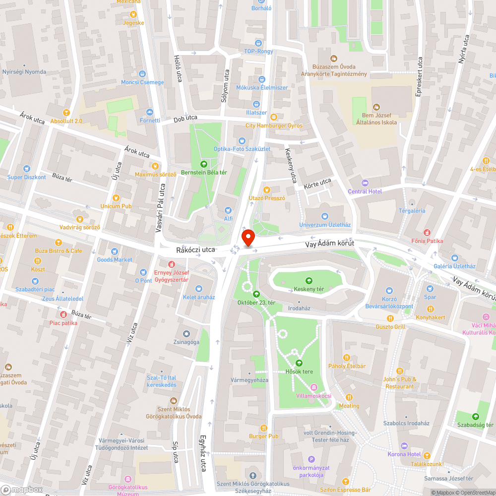 Kátyús zebra bejelentés helye