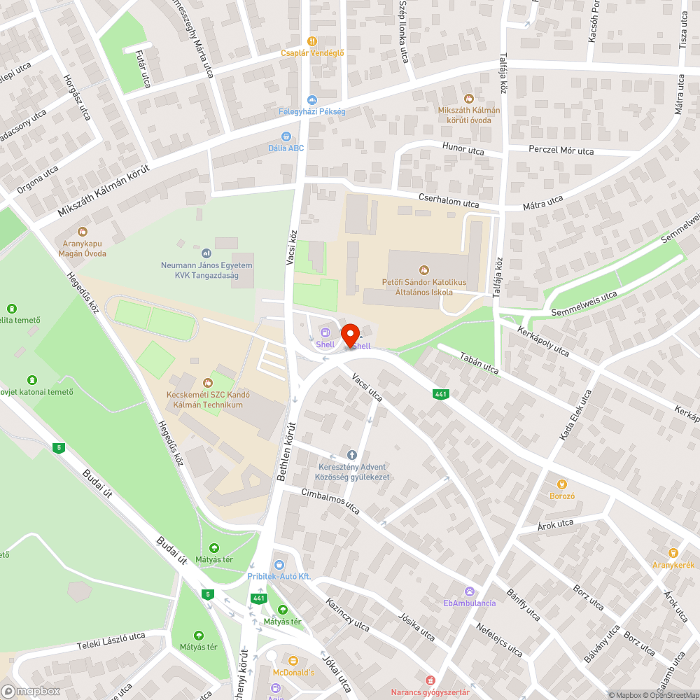 Mély nyomvályú bejelentés helye