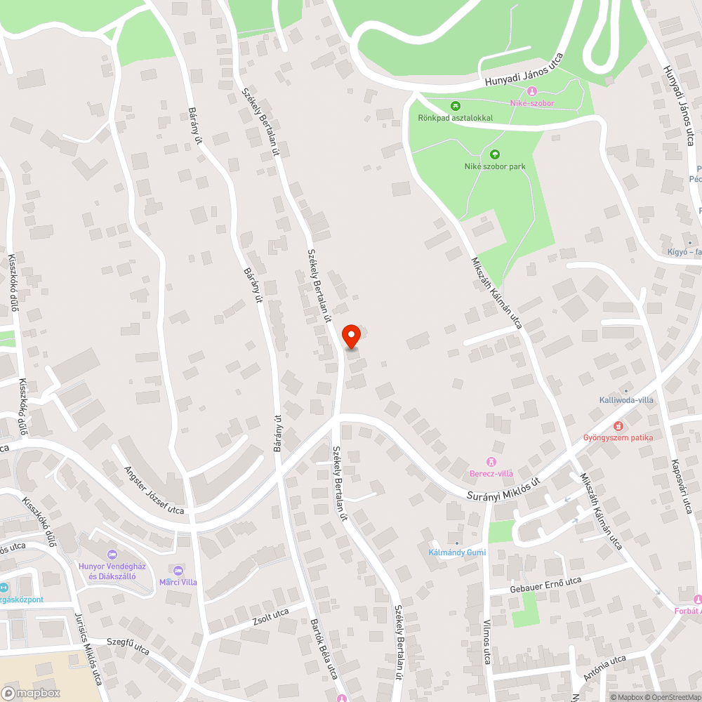 Székely Bertalan út - járda beton hiány bejelentés helye