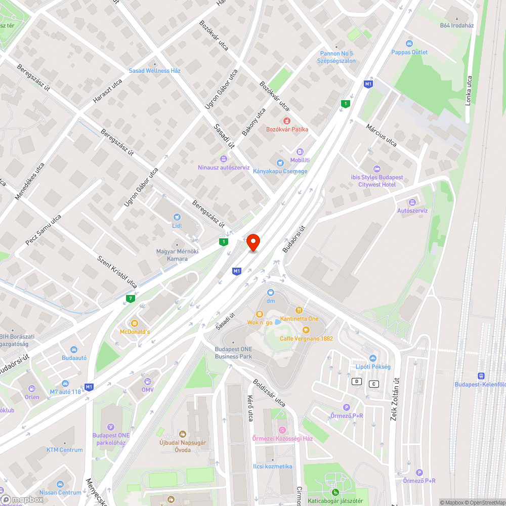 Budaörsi út - Beregszász út gyalogos aluljáró takarítása bejelentés helye