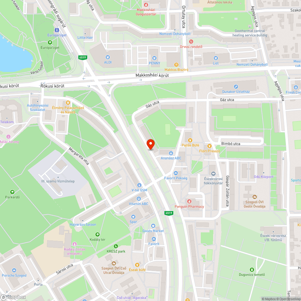 Elhagyott jármű bejelentés helye