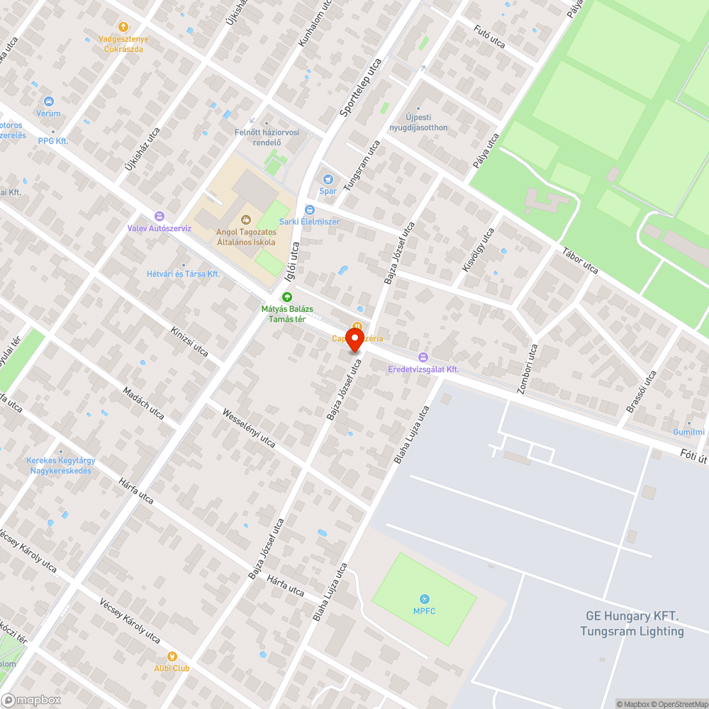 Víz elfolyás Bajzában IV. bejelentés helye