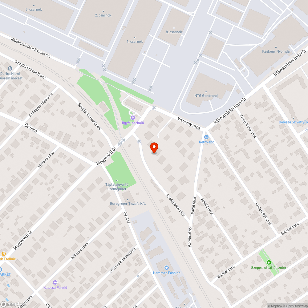 Veszélyes kátyú bejelentés helye