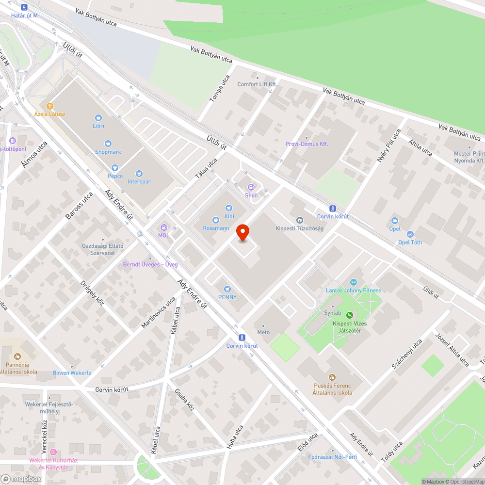 Tábla nélküli oszlop bejelentés helye