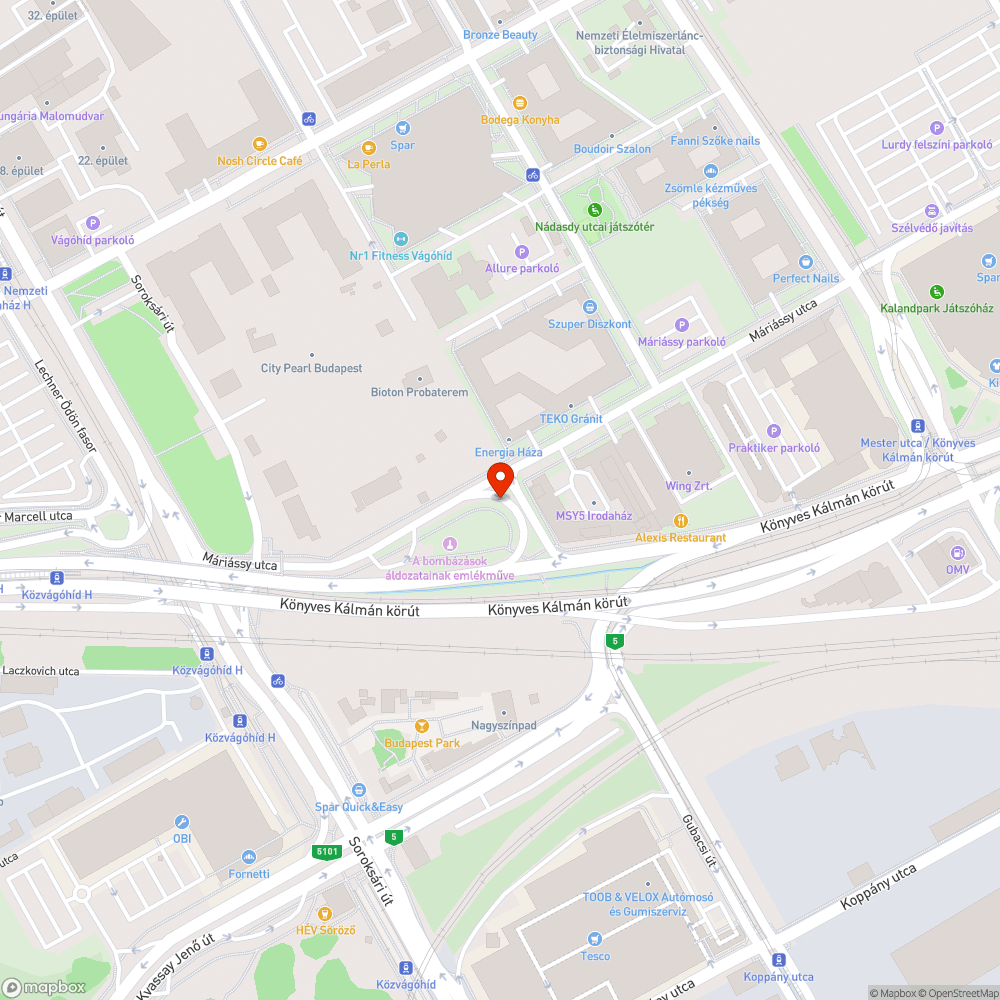 Máriássy utcai kerékpárút bejelentés helye