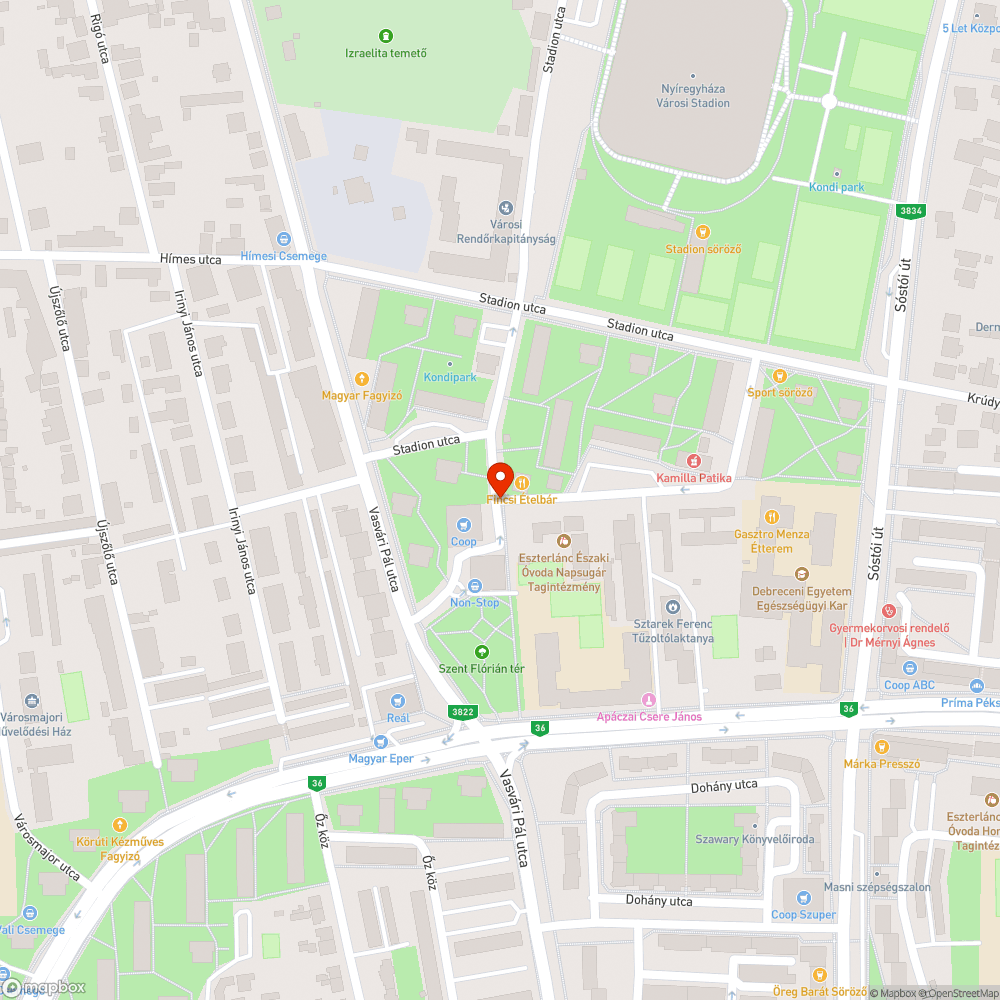 Eltömődött csapadékvíz elvezető bejelentés helye