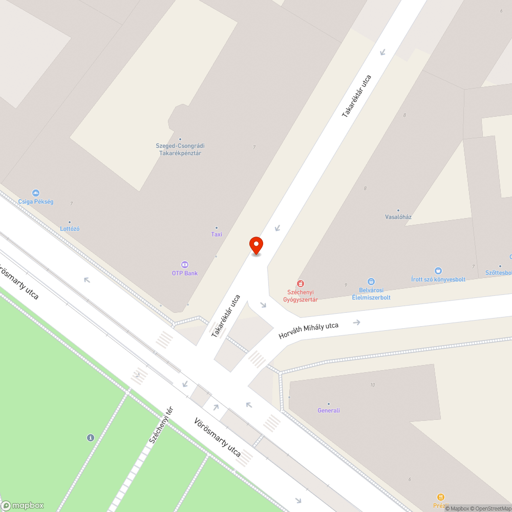 Növekvő kátyú a Takaréktár utca végén bejelentés helye