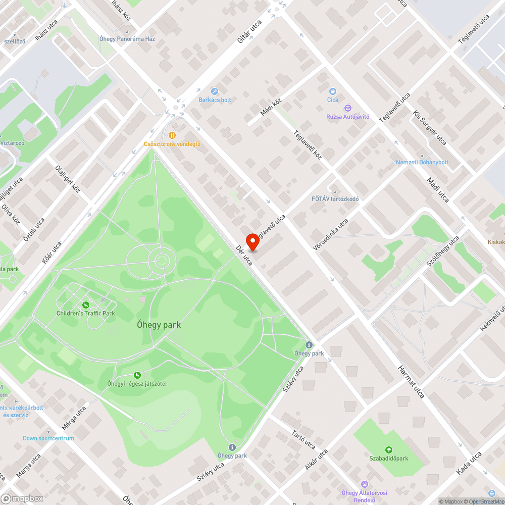 Játszótéren megsérült gumipadló bejelentés helye